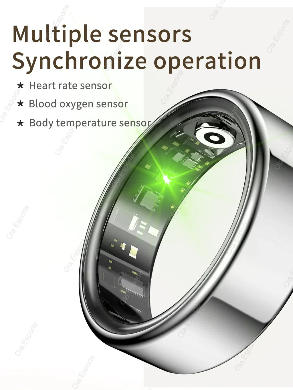 New Smart Ring Men Women, Heart Rate Blood Oxygen and Sleep Monitor Smart ring IP68 & 5ATM Waterproof, Multi-sport Mode Ring