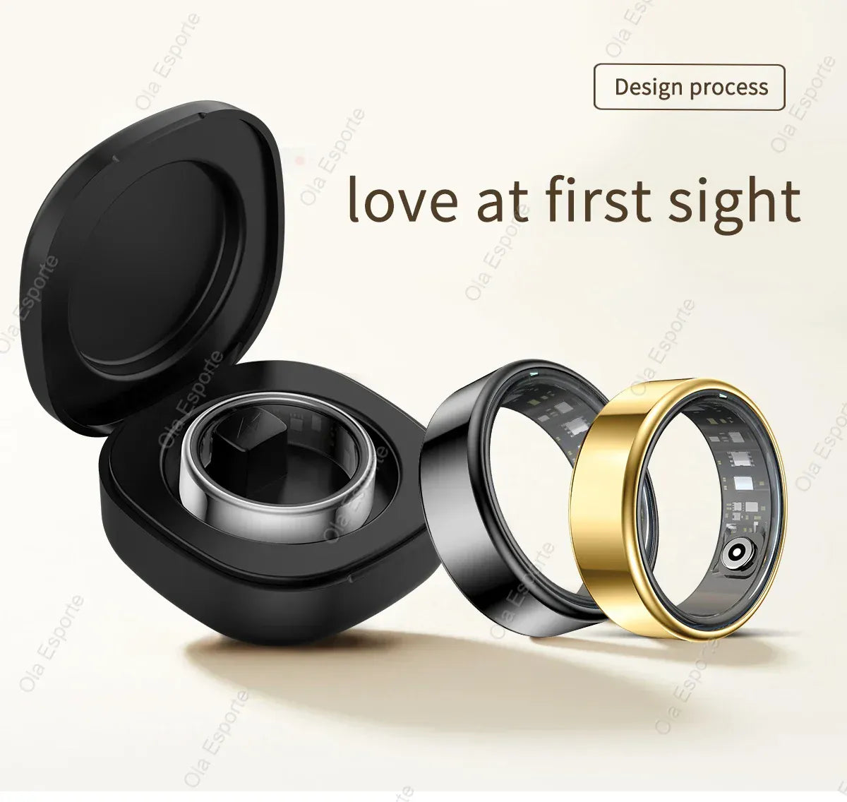 New Smart Ring Men Women, Heart Rate Blood Oxygen and Sleep Monitor Smart ring IP68 & 5ATM Waterproof, Multi-sport Mode Ring