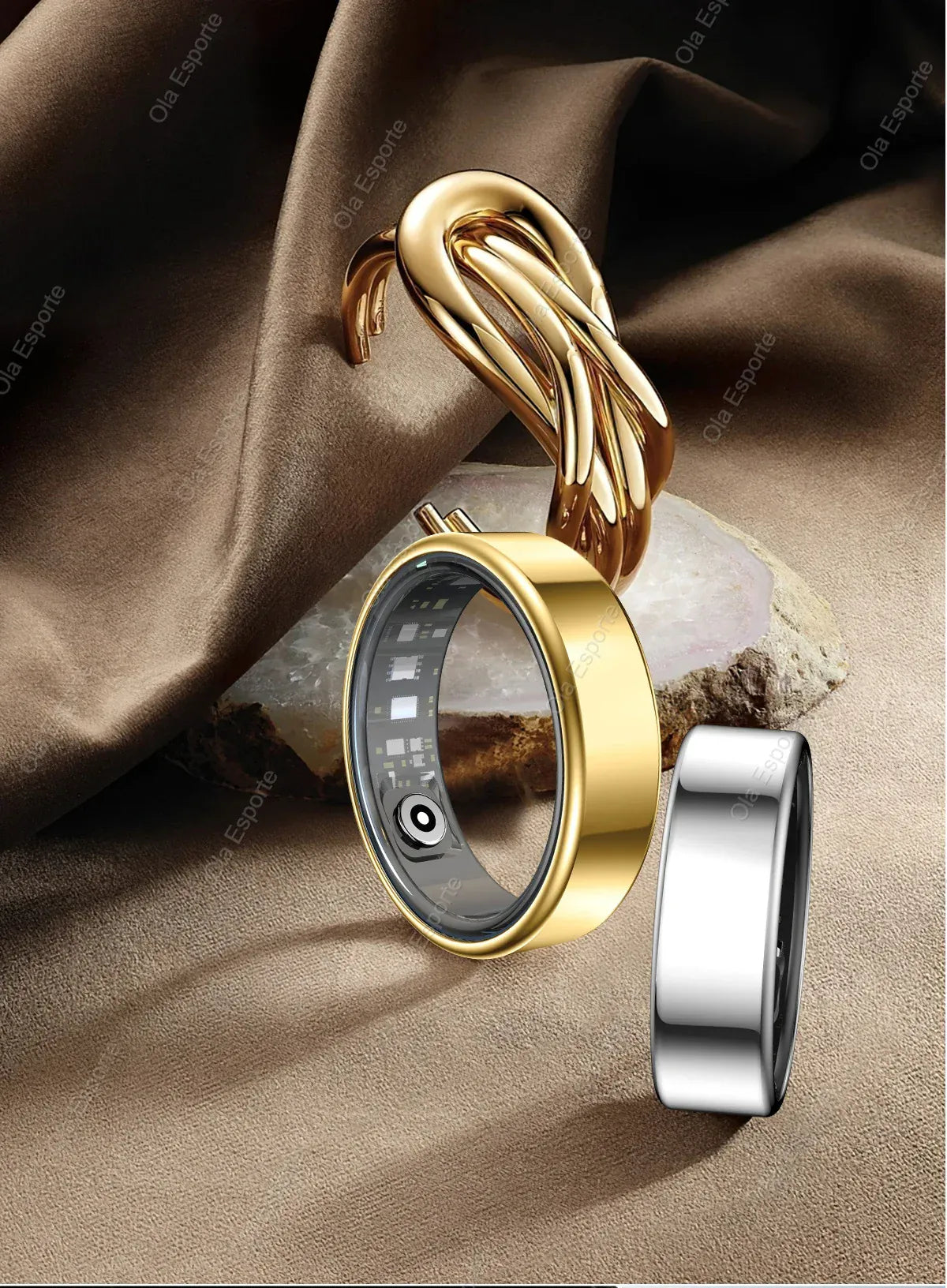 New Smart Ring Men Women, Heart Rate Blood Oxygen and Sleep Monitor Smart ring IP68 & 5ATM Waterproof, Multi-sport Mode Ring