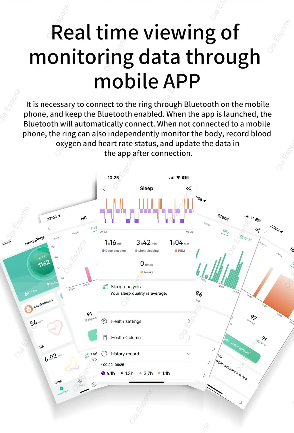 New Smart Ring Men Women, Heart Rate Blood Oxygen and Sleep Monitor Smart ring IP68 & 5ATM Waterproof, Multi-sport Mode Ring