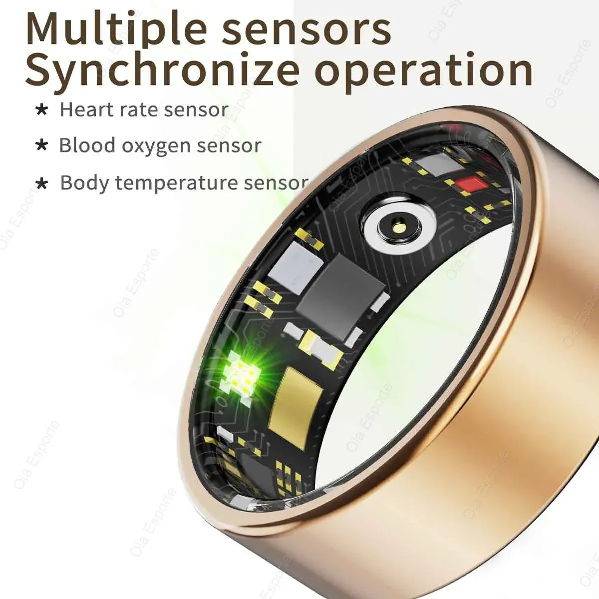 New Smart Ring Men Women, Heart Rate Blood Oxygen and Sleep Monitor Smart ring IP68 & 5ATM Waterproof, Multi-sport Mode Ring