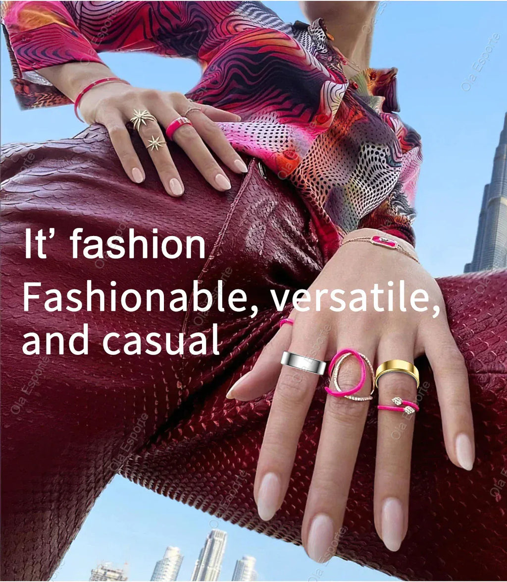 New Smart Ring Men Women, Heart Rate Blood Oxygen and Sleep Monitor Smart ring IP68 & 5ATM Waterproof, Multi-sport Mode Ring